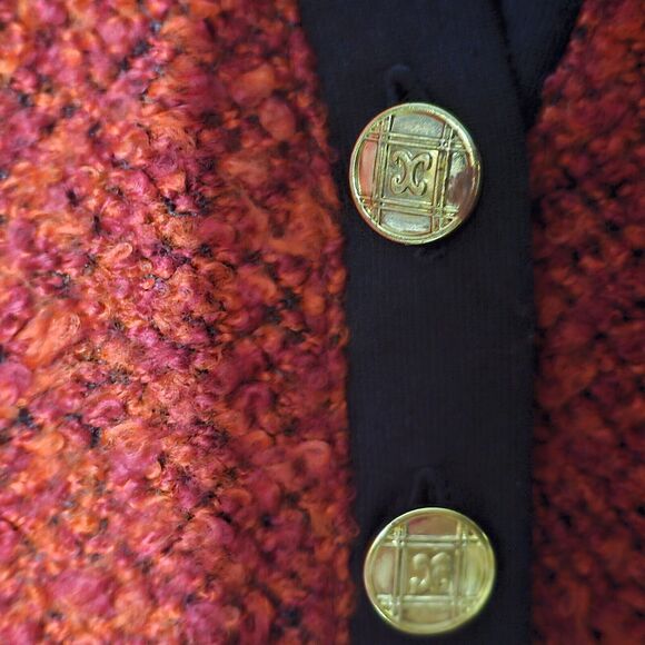 Vintage Cathy Daniels Red Cardigan Sweater + Built In Top Cozy Workwear Size 2X - Picture 8 of 10